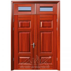 Cửa Thép Vân Gỗ 2 Cánh Cân A22.1K