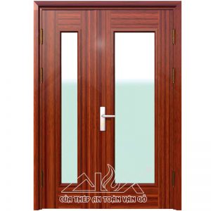 Cửa Thép Vân Gỗ 2 Cánh Lệch A21.K