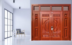 Cửa Thép Vân Gỗ 4 Cánh Lệch A42.A2-B2.NC Cửa Thép Vân Gỗ 4 Cánh Lệch A42.A2-B2.NC